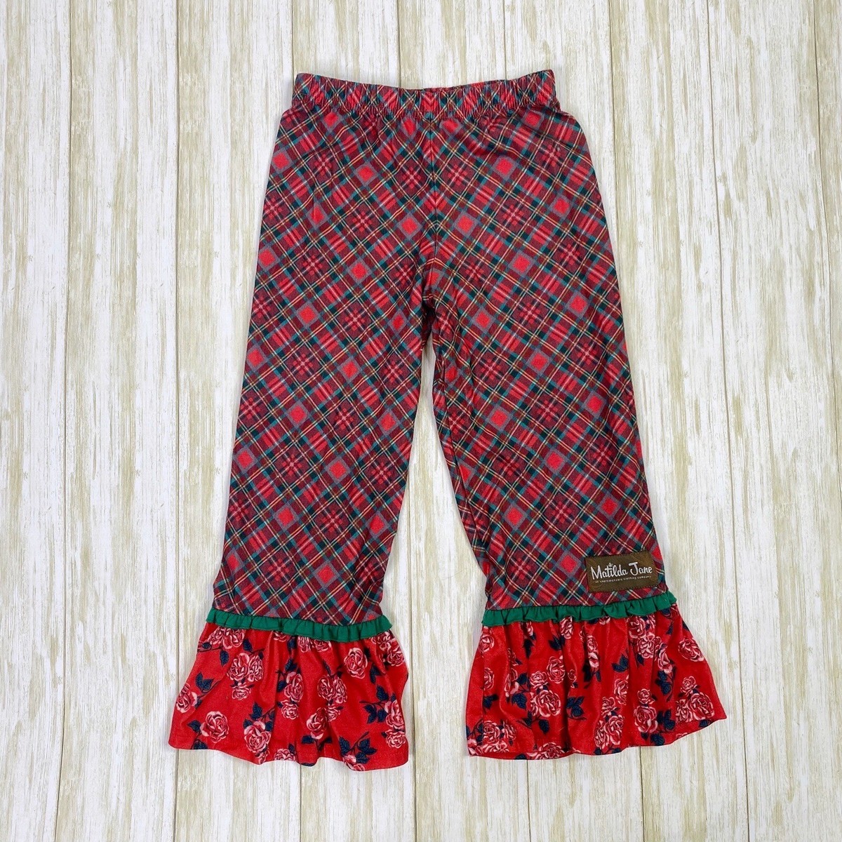Matilda Jane Girls Size Long Winters Nap Red Plaid Pajama