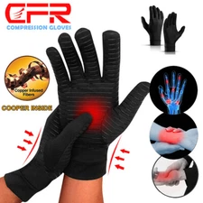 Copper Compression Gloves Rheumatoid Hand Support Brace Arthritis Pain Relief