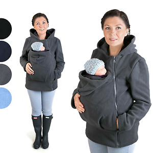 mom and baby hoodie carrier