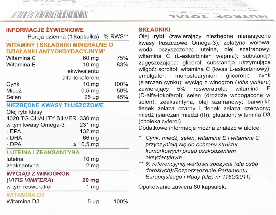 Nutrof Totale TOTAL vit D3 Thea - ottima visione 30-180 CAPSULES ottima visione - Image 4 of 4