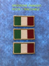 PATCH BANDIERINA ITALIA PZ 3 RICAMATE CON CORDONCINO COL.ORO CM 4X2-TERMOADESIVE