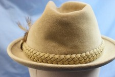 Vintage Stetson TAN SZ 7 SHORT BRIM MENS HAT braided hat band CLASSIC rare