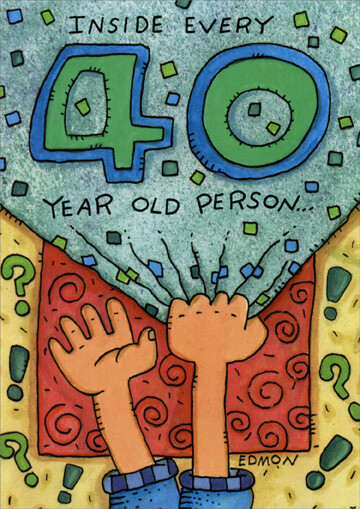 Inside Every 40 Year Old Funny 40th Birthday Card by Oatmeal