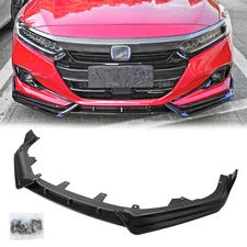 3pcs Glossy Black Front Bumper Lip Spoiler Splitter For Honda Accord 2021 2022
