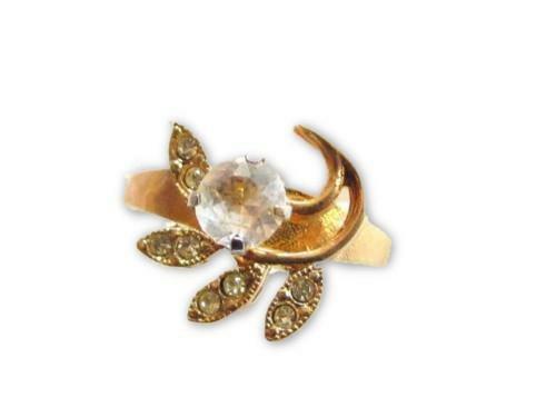 Vintage 18KT HGE ESPO Brushed Yellow Gold Plated Sparkly Rhinestone CZ