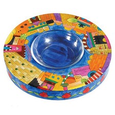 Jerusalem Rosh HaShanah Plate - Jewish New Year Holiday - Judaica Gift