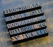 A-Z alphabet 18 mm letterpress wooden printing blocks wood type vintage printer