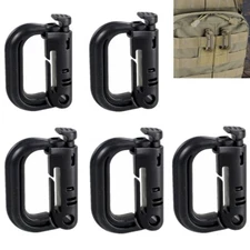 Tactical D-Ring Carabiner Link Clip Hook Military MOLLE Backpack Snap Locking