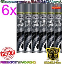 6 x Car Pride Tyre Shine Lasting Wet Look Spray Black 300ml