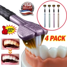 2/4Pcs Three Sided Toothbrush 3 Sided Toothbrush For Adult Tri-Head Multi-Angle