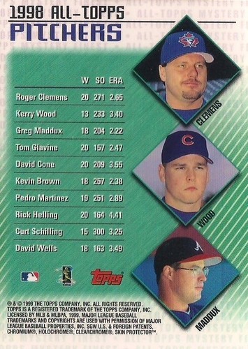 KERRY WOOD 1999 Topps All-Topps Mystery Finest Card M32 Chicago Cubs - Picture 2 of 2