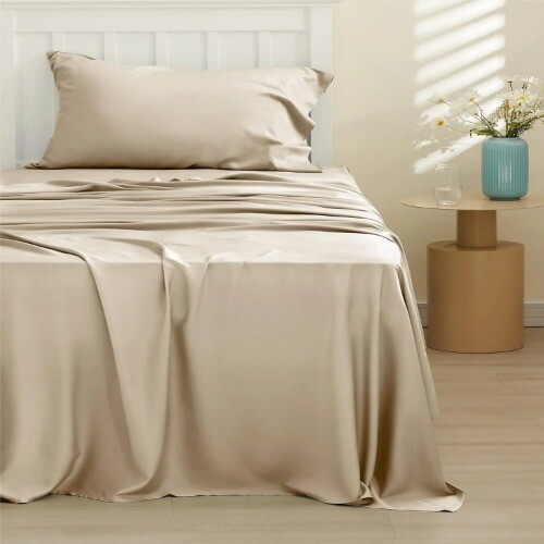 Bambus Bettlaken Set 4/6 Teile Seidig Bettwäsche Sets Hotel Weich Spannbetttuch - Bild 7 von 44