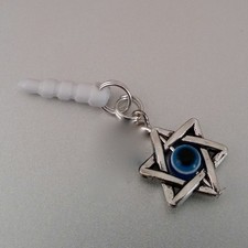 Jewish Star Blue Evil Eye cell phone Charm Anti Dust Plug For iPhone smartphone