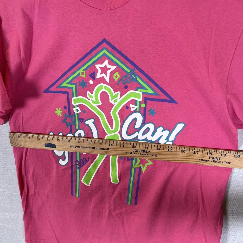 Camiseta vintage años 90 concientización sobre el cáncer de mama “Yes I Can” puntada única talla grande Foto 4 de 4