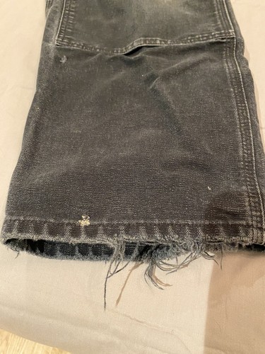 Carhartt Double Front Knee Black B01 - BLK Pants Distressed Vintage Paint 42x30 - Picture 3 of 23