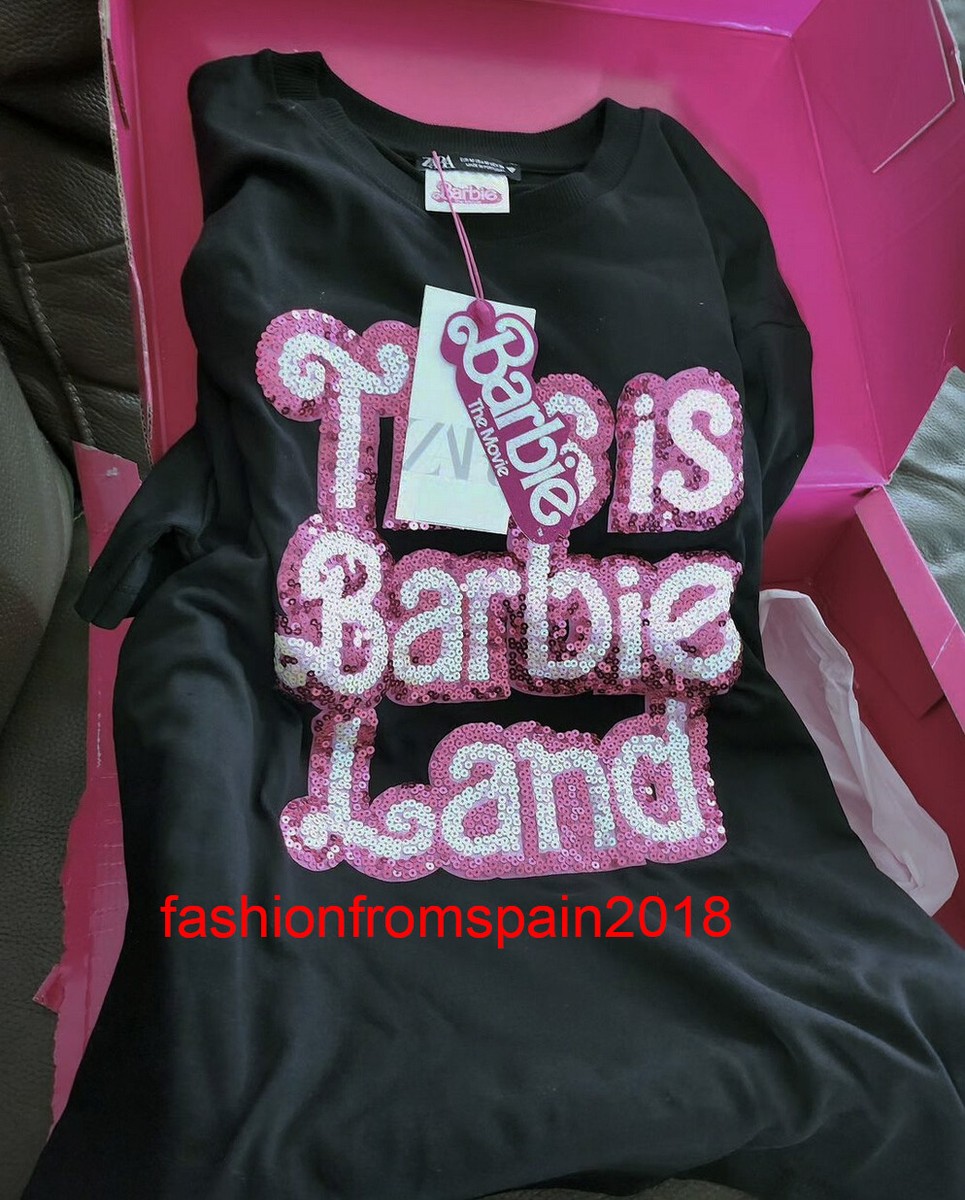 ZARA NEW WOMAN BARBIE™ THE MOVIE ©WARNER BROS T-SHIRT SEQUIN