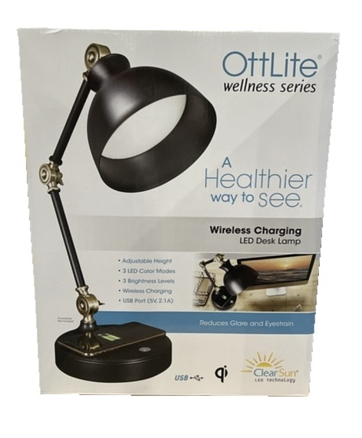 OttLite Wellness Series Wireless Charging LED Adjustable Executive