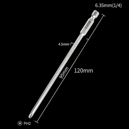 1/4" Magnetisch S2 Stahl Kreuzschlitz Bit PH00 PH0 PH1 PH2 Länge 50mm - 200mm - Picture 56 of 58