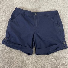 Carhartt Shorts Womens 16 Force Work Shorts Original Fit Navy Blue Cotton Blend
