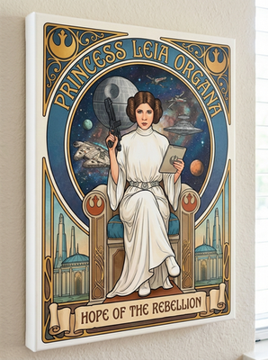 #ad Princess Leia Canvas Print 12x16 UV Printed Wall Fan Art Decor $49.90