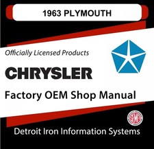 1963 Plymouth Belvedere Fury Sport Savoy Valiant Shop Manual Cd