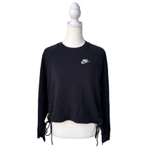 Nike Sportswear Women's Essential Cropped Fleece Crew Med BV3346-010 Side Lace