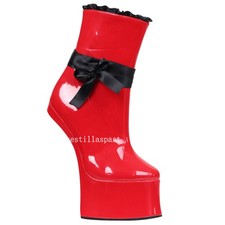JIALUOWEI Customized 7Inch High Heel Platform Cosplay PonyPlay Ankle Boots