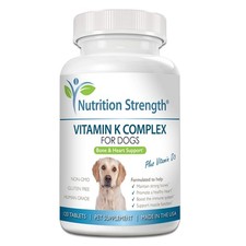 Nutrition Strength Vitamin K for Dogs Vitamins K1 K2 MK4 MK7 D3 120 Chewables