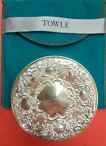 Towle Sterling Silver Old Master Compact Purse Hand Mirror 3"1/4
