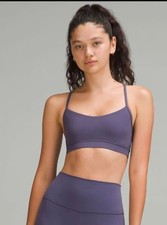  Size 6 NWT Lululemon Flow Y BRA Nulu Light Support, A  C Cups Nightfall Purple
