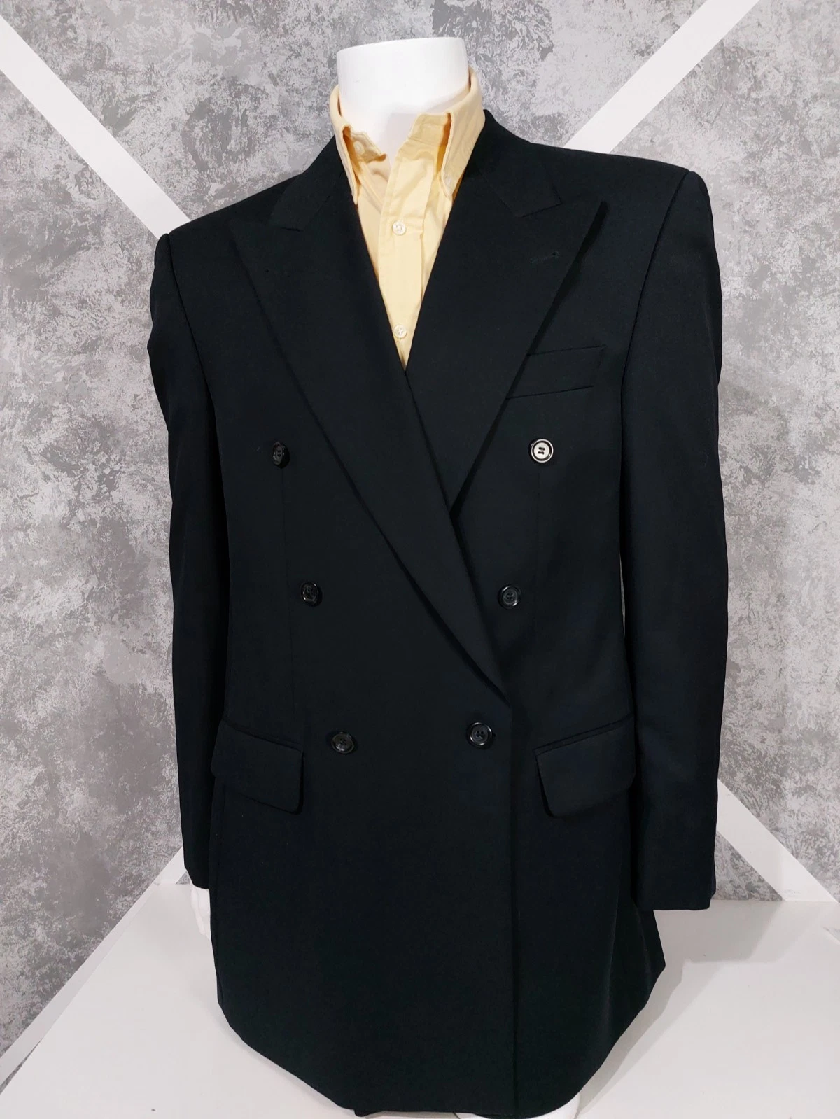 Saint Laurent — Yves Saint Laurent Pour Homme Blazer Jacket Wool Double Breasted Size 52