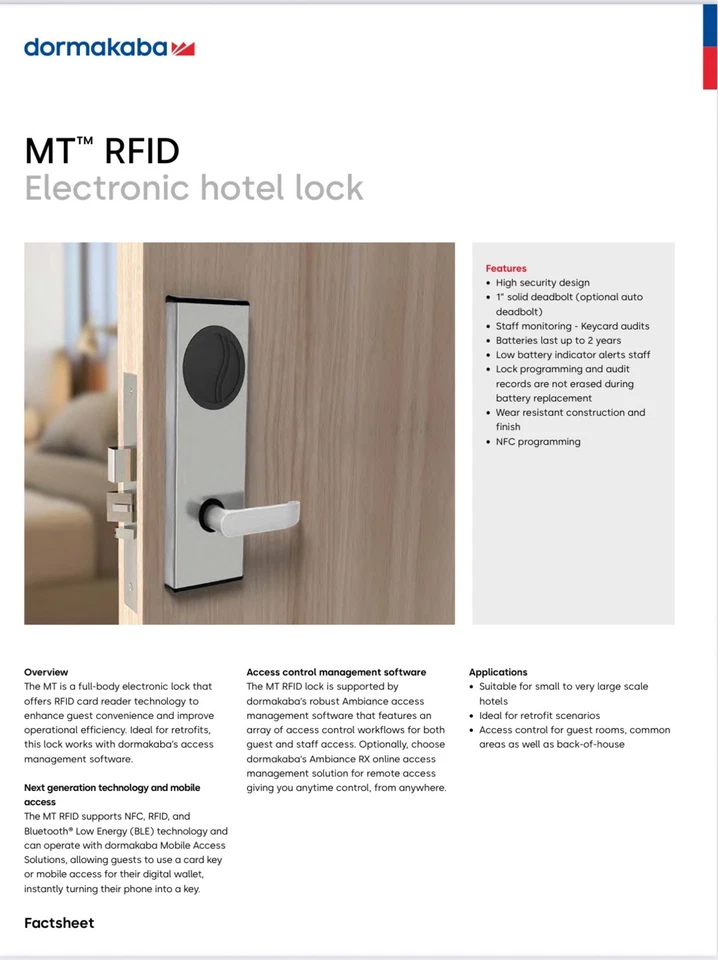 Dormakaba MT RFID Electronic Door Lock - Image 3 of 3