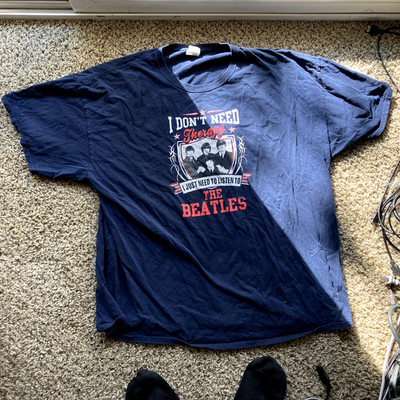 Fruit Of The Loom ''I Don't Need Therapy'' Beatles T-Shirt 3XL Blue