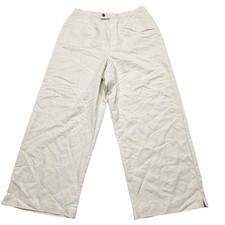 NEW Caribbean Joe Womens Wide Leg Pants Sand Herringbone Lyocell Blend Size 12