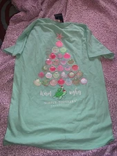 Simply Southern Women's Seafoam Warm Wishes Christmas Seashell Tree T-Shirt M