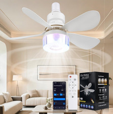 3 in 1 Ceiling Fan Light with RGB, Bluetooth Smart Ceiling Fans with Speaker, RG