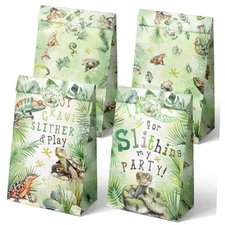  24 Party Favor Bags with Stickers Goodie Bags Party Favors for Kids Reptile