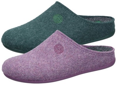 Dr. Brinkmann Damen Hausschuh Filz Pantoffel aus recyceltem PET mit Gummisohle