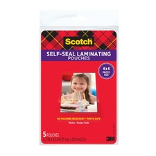 Scotch Self-Sealing Laminating Pouches, Gloss Finish, Single Pack, Clear