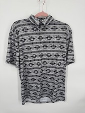 NWT Ariat Tek All Over Print SS Polo Shirt Mens Small Silver Sconce Short Sleeve