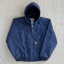 Carhartt blue hooded work wear jacket