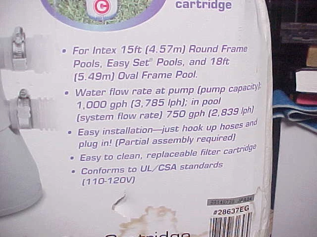 Bomba Filtro Transparente Cristal INTEX Modelo 637R 1000 GPH Incluye Filtro y Mangueras Foto 4 de 4