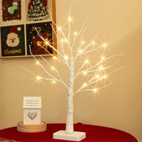 Lichterbaum 24 WarmweißE Leds Dekozweige Mit Timer Batteriebetrieb 55Cm