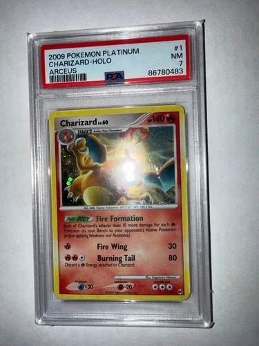 2009 Pokemon Platinum Arceus Charizard #1 Arceus-Cracked Ice PSA 7