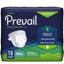 Prevail Daily Incontinence Brief S Breathable PV-011 42 16 Ct