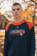 Under Armour OSU Cowboys Shirt Size Large Loose Mens Oklahoma State Heatgear
