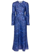 Zimmermann Ottie Paisley print Long Sleeve Backless Maxi Dress AU 1 US 6 NWT