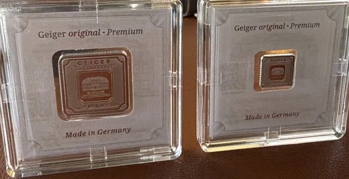 5 Gram Silver Geiger And 1 Gram Silver Geiger Bars Both In Assey AG 999