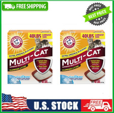 2 BOX ARM  HAMMER Superior Odor Control Cat Litter, Clumping Litter, 40-lb Box