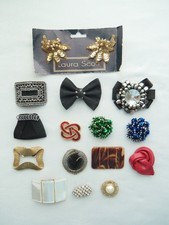 Lot of 14 Single  1 Pair Laura Scott Vintage Shoe Clips Various Designs